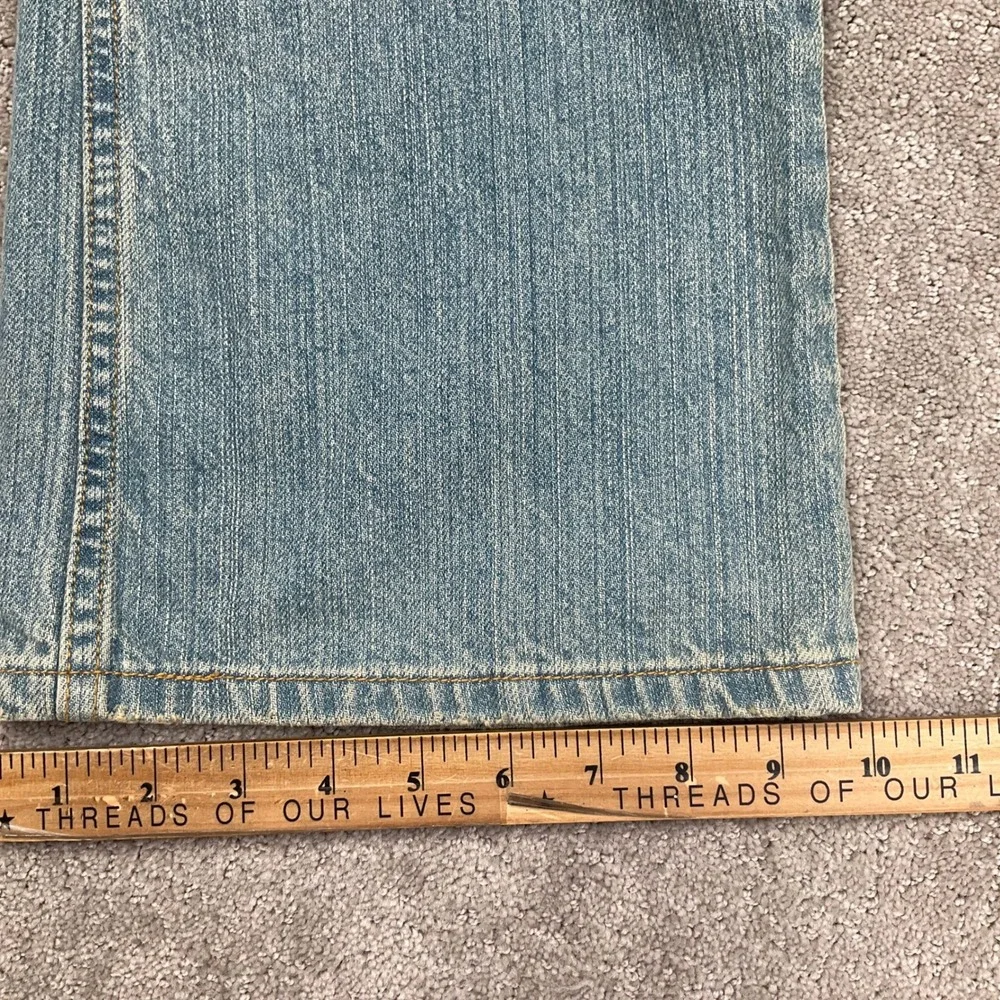 Levi's 527 Jeans Men W34 L32 Light Blue Low Boot Cut Distressed Denim Retro 90s